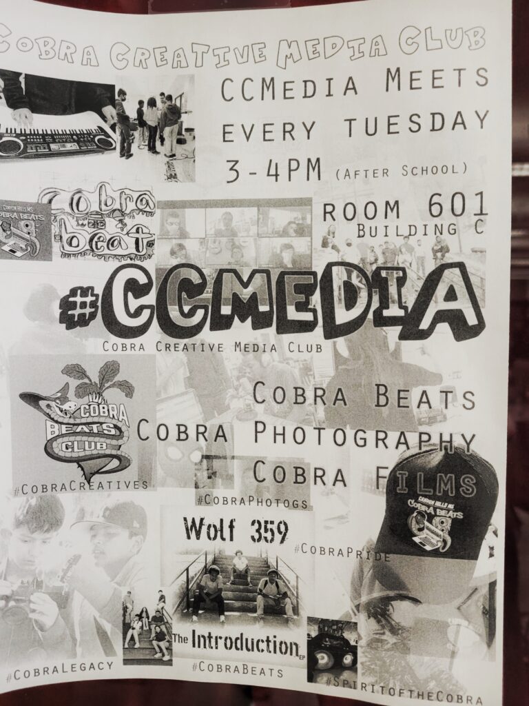 Cobra Creative Media Club flyer